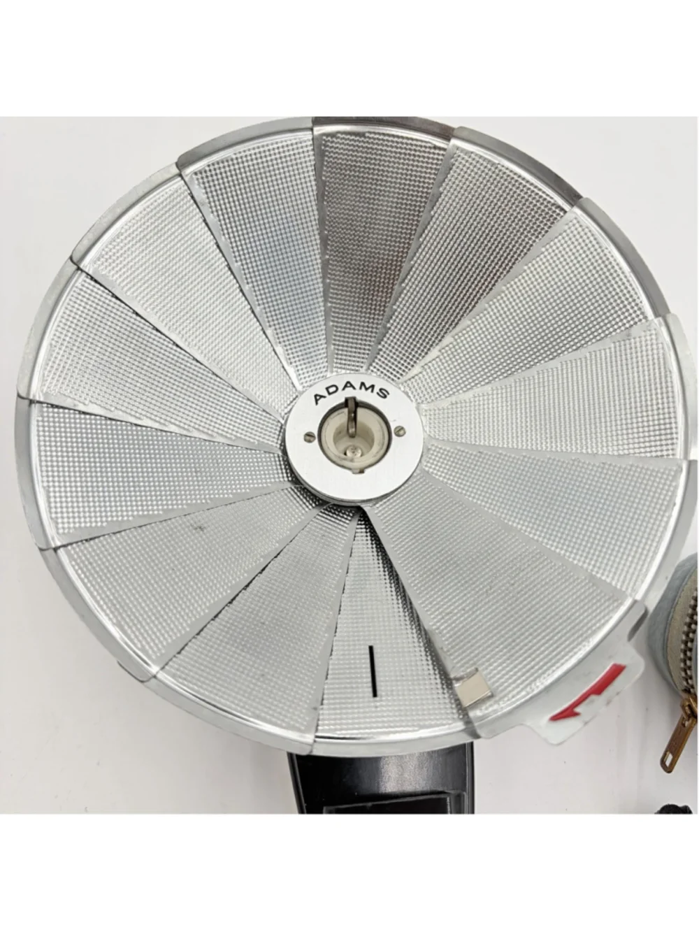 Adams Folding Fan Flash Gun Camera Flashbulb Unit w/ Case Cord